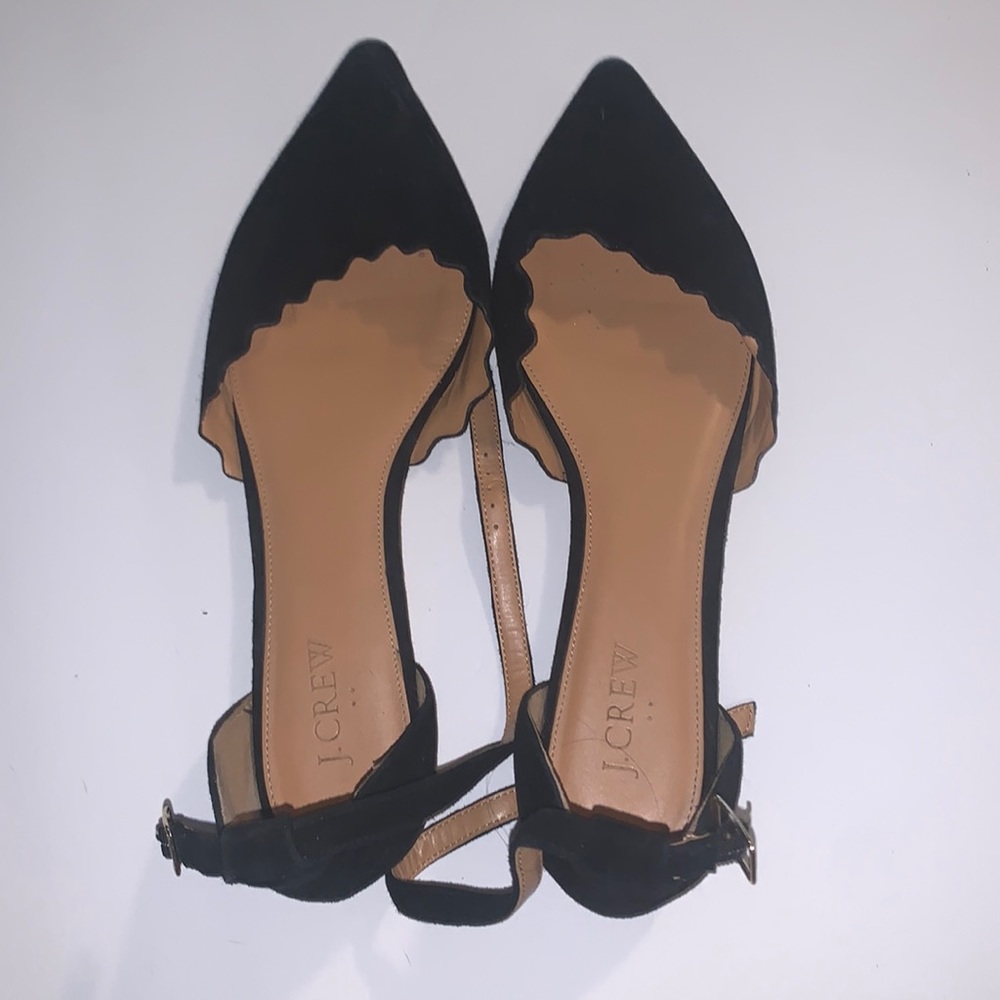 J Crew Black Suede Flats Size 9.5